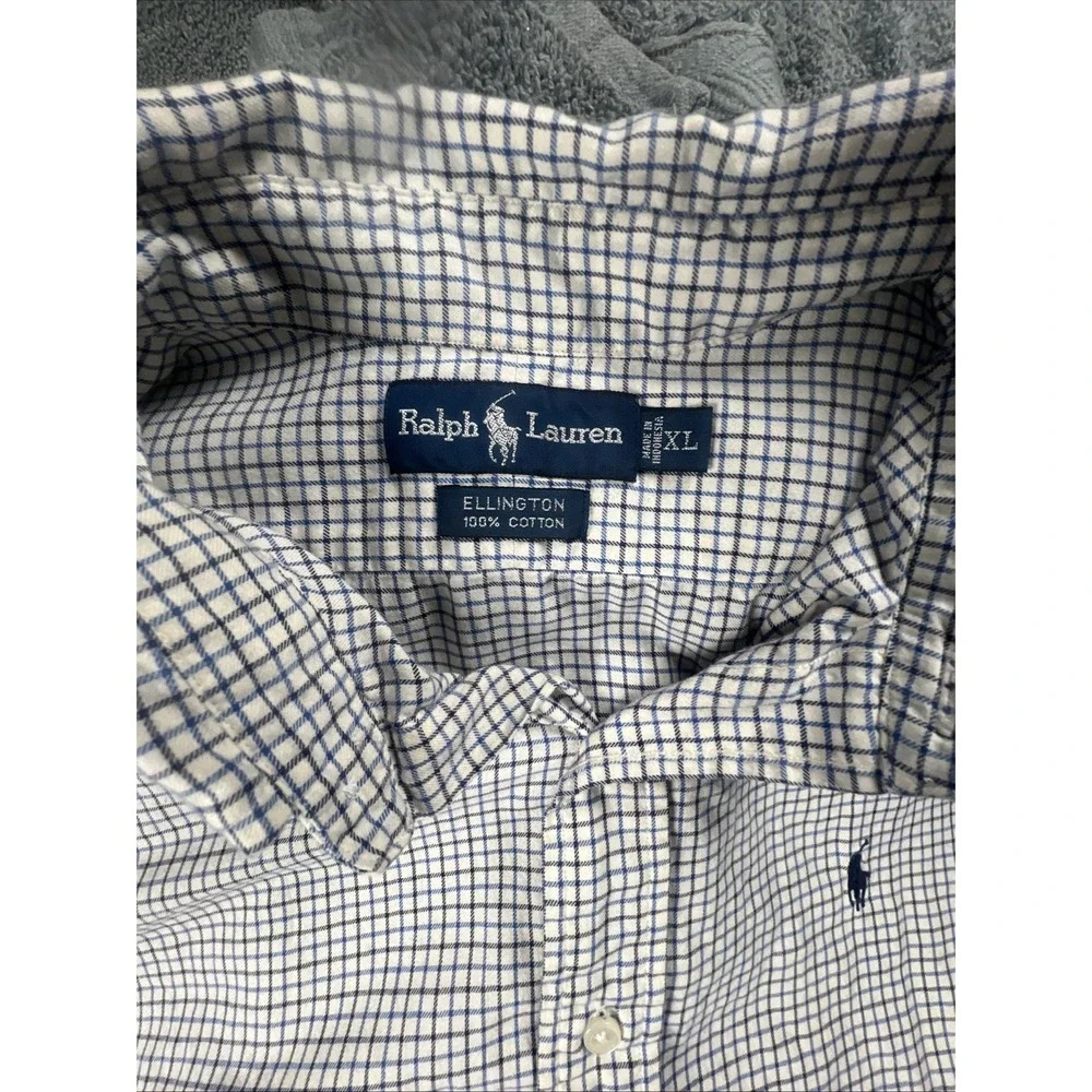 Polo Ralph Lauren Shirt Mens‎ XL Blue Multicolor Plaid Classic Fit Button Down